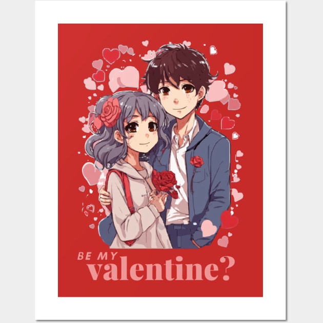 Be My Valentine Cute Couple 2 Wall Art by Alex